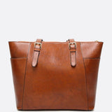 Classic Structured Leather Shopper Handbag