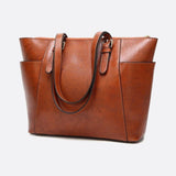 Classic Brown Leather Tote Bag – Everyday Elegance for Modern Women