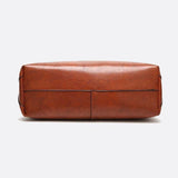 Glossy Brown Faux Leather Tote Bag - Sleek & Spacious
