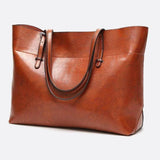 Camel PU Leather Tote Bag – Timeless, Roomy & Refined