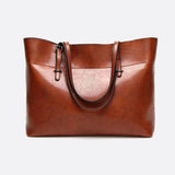 Camel PU Leather Tote Bag – Timeless, Roomy & Refined