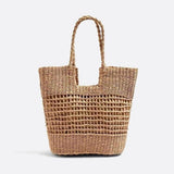 Aria Woven Rope Tote – Natural Open-Weave Handbag