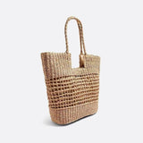 Aria Woven Rope Tote – Natural Open-Weave Handbag