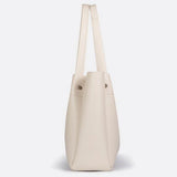 Structured Leather Tote Handbag with Soft Handles
