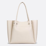 Structured Leather Tote Handbag with Soft Handles