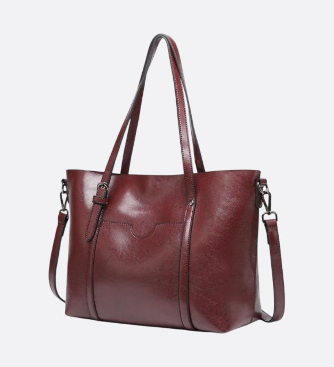 Spacious Leather Tote Bag – Versatile Shopper