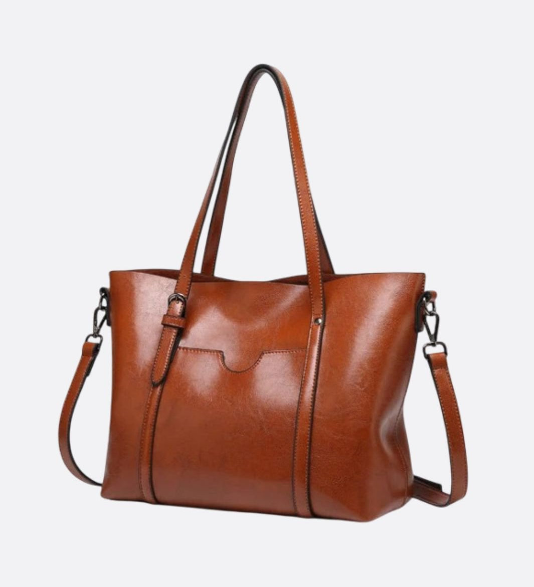 Spacious Leather Tote Bag – Versatile Shopper