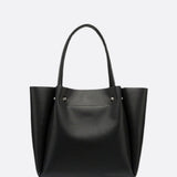 Minimalist Leather Tote Handbag with Open Top Design