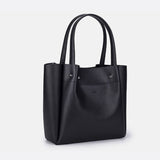 Minimalist Leather Tote Handbag with Open Top Design