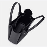 Minimalist Leather Tote Handbag with Open Top Design