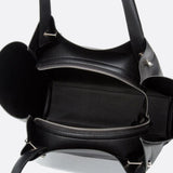 Minimalist Leather Tote Handbag with Open Top Design