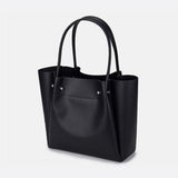 Minimalist Leather Tote Handbag with Open Top Design