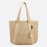 Woven Tote Bag with Tassel Detail – Casual Everyday Handbag