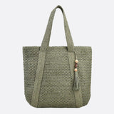 Woven Tote Bag with Tassel Detail – Casual Everyday Handbag