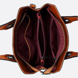 Vintage Leather Handbag with Top Handle and Detachable Strap
