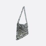 Silver Mesh Evening Shoulder Bag – Shimmer Chainmail Clutch