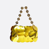 Gold Sequin Party Bag – Glamorous Mini Handbag with Bead Chain