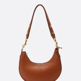 Minimalist Crescent Shoulder Bag with Gold Hardware