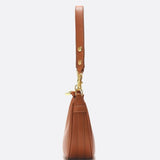 Minimalist Crescent Shoulder Bag with Gold Hardware
