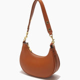Minimalist Crescent Shoulder Bag with Gold Hardware
