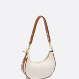 Minimalist Crescent Shoulder Bag with Gold Hardware