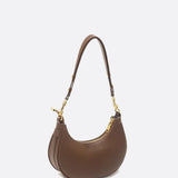 Minimalist Crescent Shoulder Bag with Gold Hardware