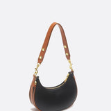 Minimalist Crescent Shoulder Bag with Gold Hardware