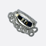 Metallic Beaded Evening Bag – Statement Chain Handle Clutch