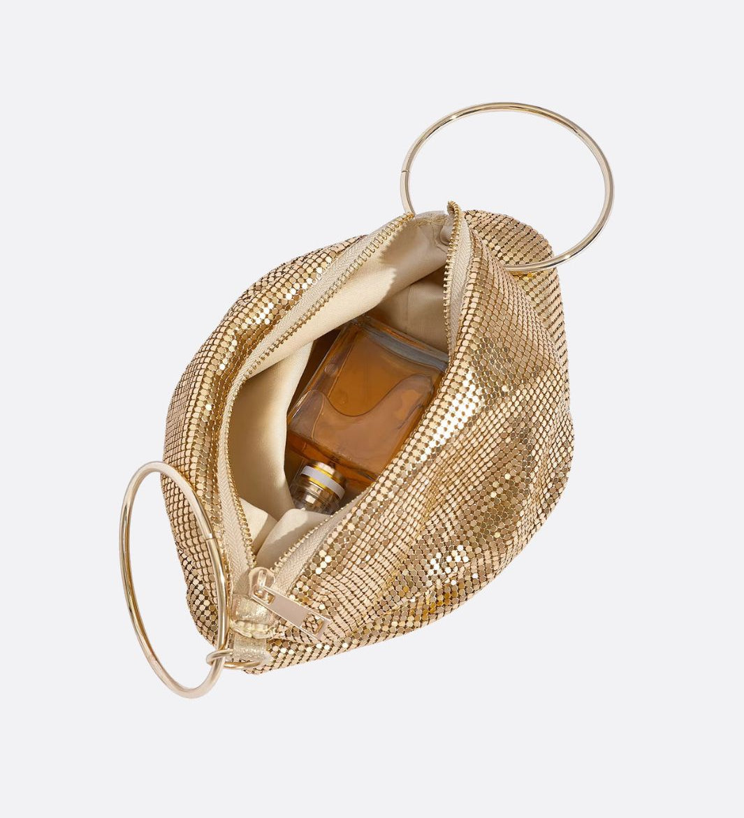 Mesh Handbag – Shimmer Evening Ring Handle Purse