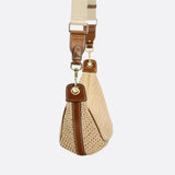 Woven Crescent Shoulder Bag – Boho Chic Rattan-Style Purse