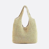 Lina Soft Straw Tote – Slouchy Woven Shoulder Bag