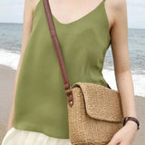 Rectangular Woven Shoulder Bag