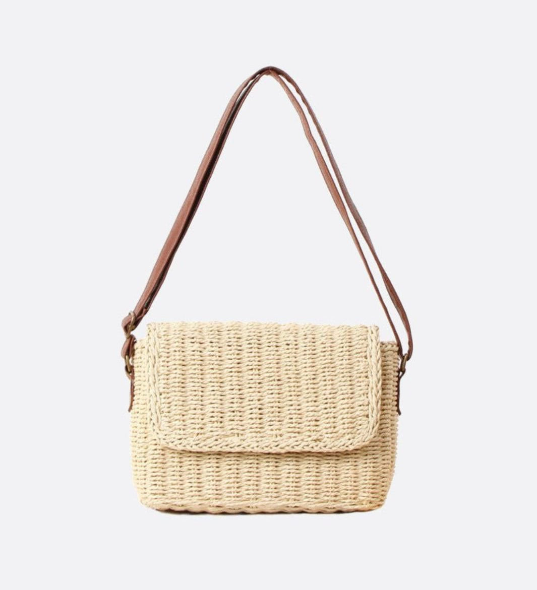 Rectangular Woven Shoulder Bag