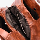 Brown Distressed Faux Leather Hobo Bag - Slouchy & Spacious