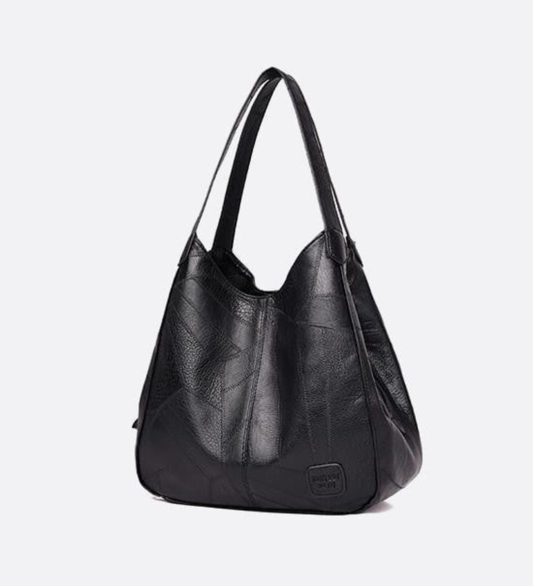 Brown Distressed Faux Leather Hobo Bag - Slouchy & Spacious