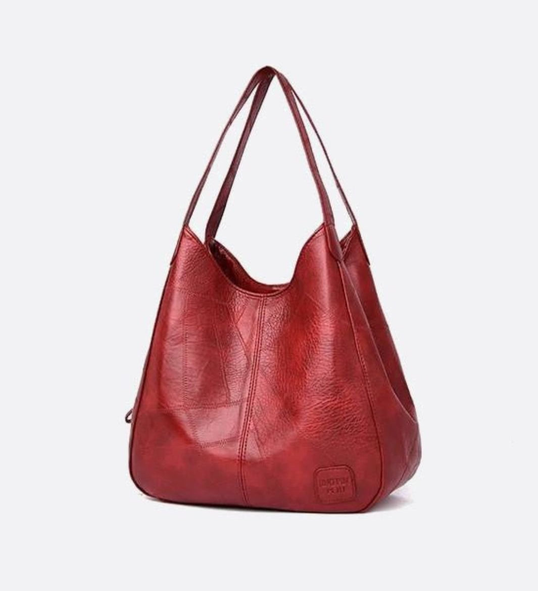 Brown Distressed Faux Leather Hobo Bag - Slouchy & Spacious