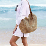 Isla Slouchy Straw Tote – Oversized Soft Woven Shoulder Bag