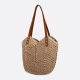 Isla Slouchy Straw Tote – Oversized Soft Woven Shoulder Bag