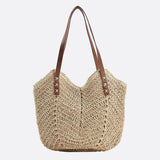 Isla Slouchy Straw Tote – Oversized Soft Woven Shoulder Bag