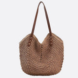 Isla Slouchy Straw Tote – Oversized Soft Woven Shoulder Bag