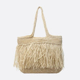 Paloma Raffia Fringe Tote – Woven Beach Bag