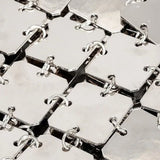 Mini chain-link bag with square metallic plates