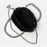 Round Spiral Woven Crossbody Bag – Handcrafted Tote