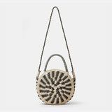 Round Spiral Woven Crossbody Bag – Handcrafted Tote