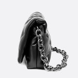 Lie Chic Black Quilted Bag with Chain Strap