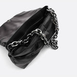 Lie Chic Black Quilted Bag with Chain Strap
