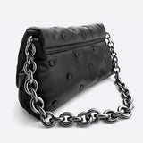 Lie Chic Black Quilted Bag with Chain Strap
