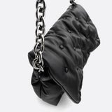 Lie Chic Black Quilted Bag with Chain Strap