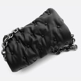 Lie Chic Black Quilted Bag with Chain Strap