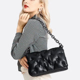 Lie Chic Black Quilted Bag with Chain Strap